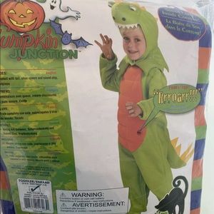 New Dinosaur Halloween Child Toddler Costume Green Orange w/ roar sound